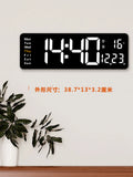 16-Inch Large Screen LED Clock Alarm Clock Remote Control Electronic Clock Scandinavian Digital Clock Minimalist Living Room Wall Clock USB Power Supply