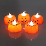 1707BA Creative Halloween Luminous Pumpkin Lamp Props Haunted House Bar KTV Decorations Desktop Small Ornaments LED Candle