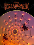 2907BA Halloween Decoration Pumpkin Lamp Party Scene Layout Spider Net Light Accessories Glowing Night Lights Atmosphere Hanging Light