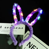 TA1510 Plush Rabbit Eared Luminous Headdress