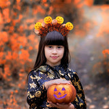 0207ba Export Large Goods Surplus Goods Pumpkin Lamp Halloween Dress up Pumpkin Headdress Hair Multi-Mode Glowing Headdress Hoop