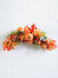 0709BA Artificial Maple Leaf Pumpkin Rattan Decorations Halloween Garland Wall Hanging Thanksgiving Ornaments Lintel Fake Leaves Door Decoration