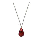 Pink Paua Abalone Shell Teardrop Necklace 18" Silver Chain With 1" Pendant ( Sold In The Piece Or Dozen)