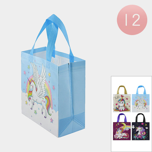 Unicorn Print Gift Bags (Sold By Dozen=$23.88)