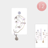 Flower Pearl Stud Huggies Ear Cuff Earrings (1 Dozen=$23.99)