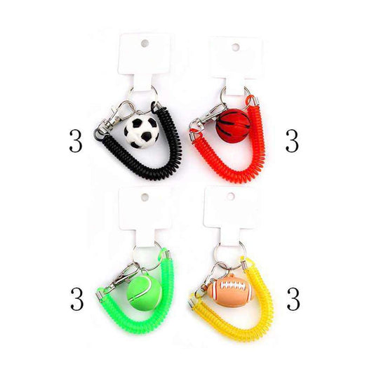 Soccer Basketball Baseball Football Sports Keychains (Sold By Dozen=$23.88)