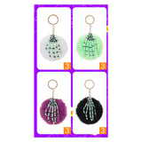 Skeleton Skull Hand Pom Pom Keychains (Sold By Dozen=$23.88)