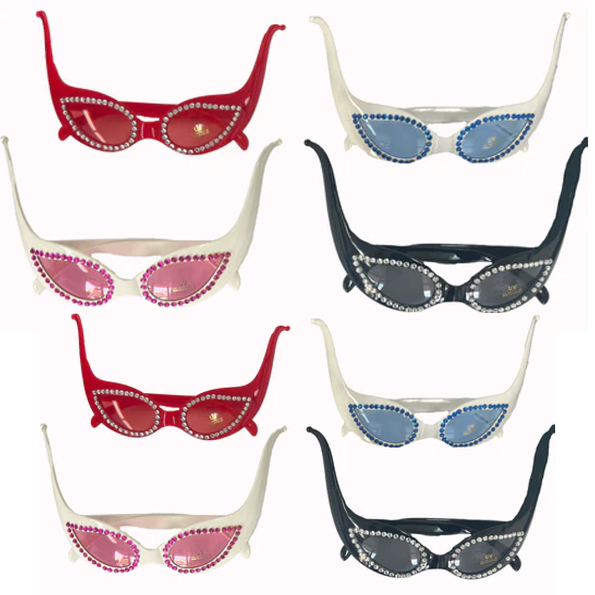 Wholesale Jeweled Cat Eye Party Glasses - Glamorous Party Eyewear (Sold By Piece)