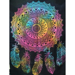 Wholesale Tie Dye Dreamcatcher Multicolor Tapestry 55" x 83" - Bohemian Wall Decor (Sold By Piece)