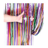 Rainbow Foil Fringe Curtains In Bulk- Assorted