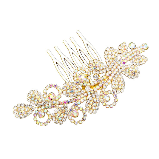 Bridal Rhinestone Flower Leaf Style  Hair Clip (Sold by DZ= $109.99)