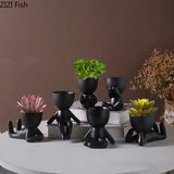 0907BA Abstract Figures Flower Pots Ceramic Vase Desk Decoration Potted Plants Decorative Flower Arrangement Cute Characters Vases