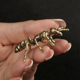 1109BA 2024 NEW Pure Brass ant Figurines Miniature Simulation insect Desk Ornament Table Tea Pets Antique Copper Crafts Home Decors