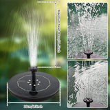 2.5/3.5W LED Solar Fountain Set 1800mAh Floating Solar Powered Fountain Pump for Outdoor Garden Bird Bath Pool DIY Decor