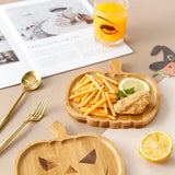 1707BA Halloween Pumpkin Tray Wooden Food Fruit Snack Storage Plate Home Decoration  Halloween Party Supples Kitchen Accessories