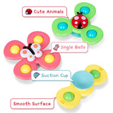 D2407TA 1pcs Baby Cartoon Fidget Spinner Toys Colorful Insect Gyro Educational Toy Kids Fingertip Rattle Bath Toys for Boys Girls Gift