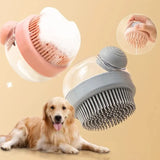 2808GP Dog Shower Brush Pet Dog Grooming Massage Bath Cleaning Brush with Shampoo Dispenser for Long Hair Dogs and Cats Shower