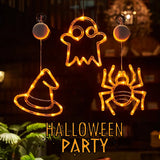 1707BA Halloween Decoration Lights Pumpkin Spider Bat LED Sucker Lamp For Halloween Party Decoration Light Up Halloween Window Lights