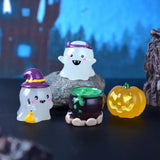 2307BA Figurine Miniature Funny Luminous Ghost Micro Landscape Ornaments Mini Figurines for Halloween Decorations Home Desk Room Decor