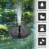 2.5/3.5W LED Solar Fountain Set 1800mAh Floating Solar Powered Fountain Pump for Outdoor Garden Bird Bath Pool DIY Decor