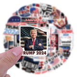 10/30/50/120pcs American Trump 2024Stickers Funny Cartoon Decals Graffiti Laptop Skateboard Luggage Waterproof Sticker Packs