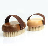 Natural Wood Bristle Bath Brush Soft Wet Dry Body SPA Massager Brush