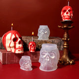 0709BA 3D Skull Silicone Candle Mold, Multi Size, Creative Handmade Aroma Plaster, Halloween Ornaments, Resin Epoxy