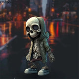 2307BA Resin/Acrylic Skeleton Figures Halloween Skeleton Figurine Skull Horrible Ornaments Car Instrument Panel Desk Decoration