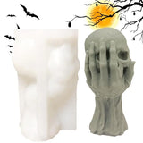 1009BA Halloween Skull Mold 3D Hand Skull Resin Art Crafts Mould DIY Halloween Silicon Candle Making Mold Multifunctional Silicon Mould