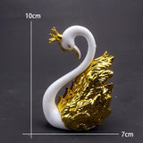 0709BA 1Pcs Crown Glass Table Swan Baking Decorative Birthday Anniversary Ornament Cake Topper Figure Paper Weight Desk Home Decoration