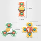 2407TA 1PC Baby Cartoon Sea Animal Spinners Toy ABS Suction Cup Spinning Top Gyro Stress Reliever Kids Bath Toys