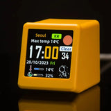 Small Portable Smart Wifi Weather Station Display Weather Temperature Humidity Time Alarm Clock Desktop Decoration