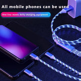 lovebay 3 in 1 Glowing LED Light 3A Fast Charging Micro USB Type C Cable