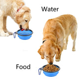 2307GP Collapsible Pet Silicone Dog Food Water Bowl Outdoor Camping Travel Portable Folding  Supplies   Dishes with Carabiner