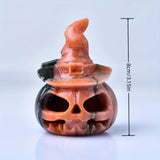 0709BA 1pc Halloween Pumpkin Crystal Statue - Natural Crystal carving - Ideal for Halloween desk decorations and gifts - Cupid Crystal