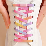 1Pair No Tie Shoe Laces Colorful Buckle Shoelaces