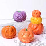 2808BA Skull Pumpkin Head Series Silicone Candle Mold DIY Halloween Horror Theme Sculpture Epoxy Plaster Soap Making Tool for Home Gift