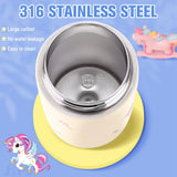 400ML Kids Water Bottle Cartoon Animal Children's Cup With Straw Stainless Steel Vacuum Flacks Thermos Bottle Thermal Mug Cups