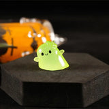 0709BA Resin Ghost Pumpkin Cute Lighted Halloween Pumpkin Desktop Ornament Small Horror Doll Desk Figure Devil Desk Figure For Car