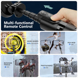 Gimbal Selfie Stick Tripod with Light