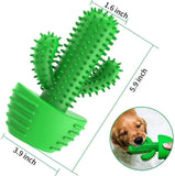 2808GP Dog Cactus Interactive Rubber Chew Toys For Small Large Dogs Tooth Cleaning Toothbrush For Small Large Dogs Treat Dispenser Pet