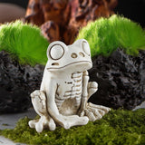 0709BA Frog Sculpture Halloween Gift Resin Animal Statue Desktop Ornament Frog Skeleton Decoration for Office Indoor Desk Patio Party