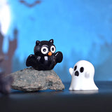 2808BA Figurine Miniature Lovely Cartoon Pumpkin Ghost Micro Landscape Ornaments For Halloween Decorations Home Office Desk Room Decor