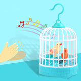 1607TA Electric Voice-activated Birdcage Toy Luminous Simulation Birdcage Child Birds Decor Table Ornament Plastic Sound Activate Toys