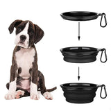 2307GP 1000ML Silicone Dog Feeder Bowl With Carabiner Folding Cat Bowl Travel Dog Feeding Supplies Food Water Container Pet Accessories