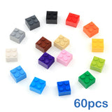 60pcs DIY Building Blocks Thick Figures Bricks 2x2 Dots Educational Creative Size Compatible With 3003 Plastic Toys for Children