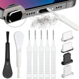 Phone Charging Port Dust Plug with Cleaning Brush