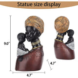 African Women Statues Mother Son Sculpture Desk Decor Figurines Resin Bust Sculpture  For Living Room Desktop Shelf Mother Gift