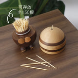 Toothpick Bottle Moisture-proof Solid Wood Sculpture Bee