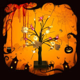 1707BA LED Halloween Birch Luminescent Tree Lamp Ghost Festival Pumpkin Bat Room Bar Haunted House Decoration Atmosphere Tree Lamp